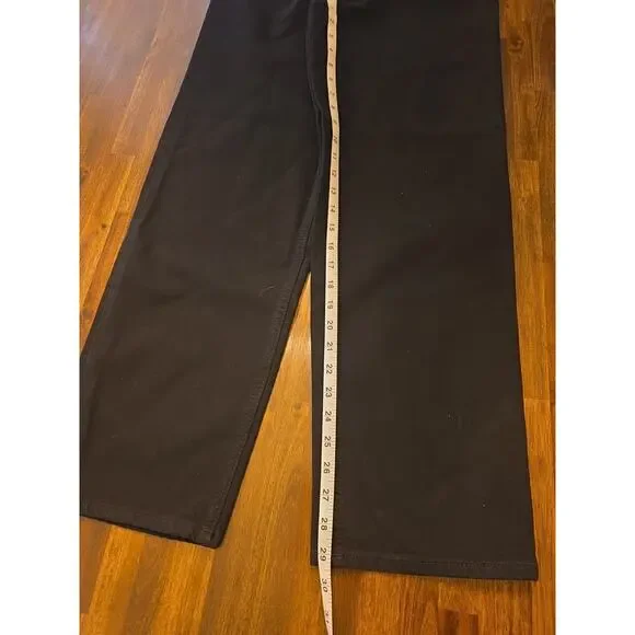 Women's High-Rise Straight Jeans - Universal Thread Black Size 6 - Picture 4 of 7